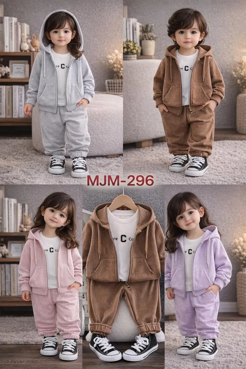Kids' matching sets in four colorways